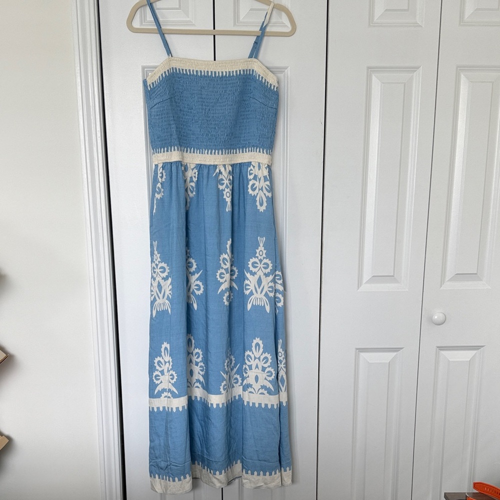 Elegant Blue and White Beachy Maxi Dress by Pretty Garden NWT - Picture 5 of 8
